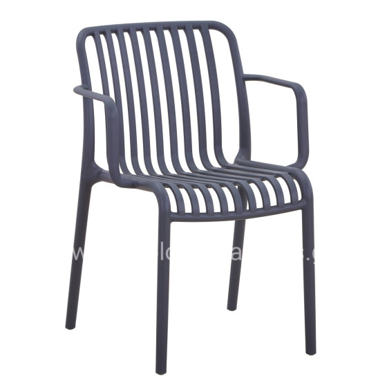 ARMCHAIR OUTDOOR CONVEE HM6105.03 POLYPROPYLENE IN GREY 55x56x79H cm.