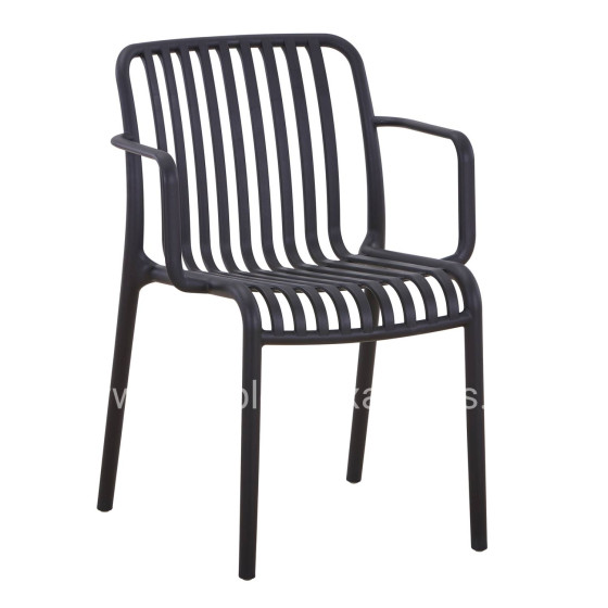 ARMCHAIR OUTDOOR CONVEE HM6105.02 POLYPROPYLENE IN BLACK 55x56x79H cm.