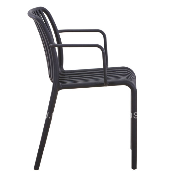 ARMCHAIR OUTDOOR CONVEE HM6105.02 POLYPROPYLENE IN BLACK 55x56x79H cm.