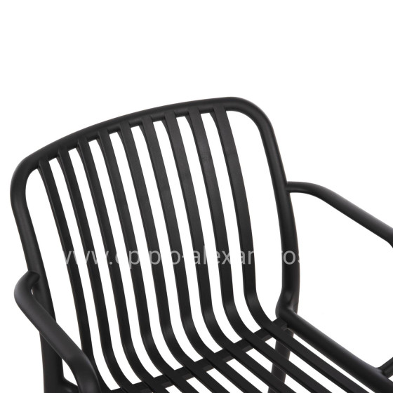ARMCHAIR OUTDOOR CONVEE HM6105.02 POLYPROPYLENE IN BLACK 55x56x79H cm.