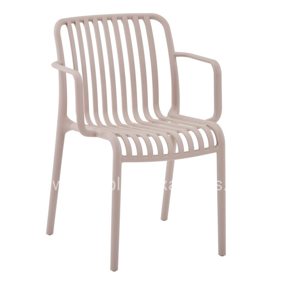 ARMCHAIR OUTDOOR CONVEE HM6105.04 POLYPROPYLENE IN CAPPUCCINO 55x56x79H cm.