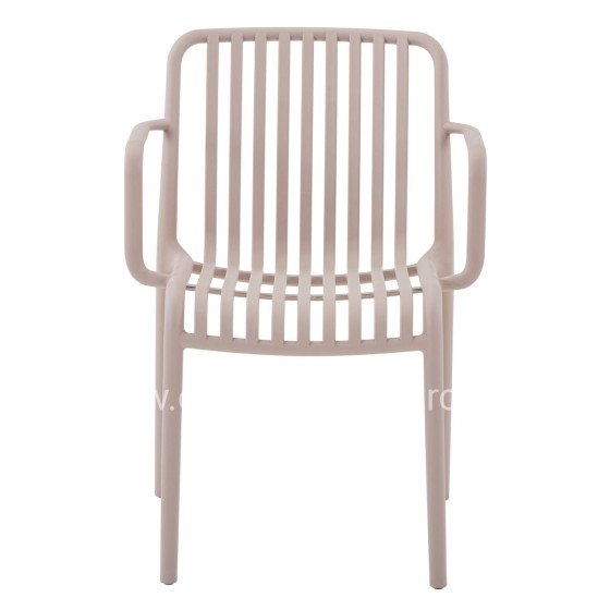 ARMCHAIR OUTDOOR CONVEE HM6105.04 POLYPROPYLENE IN CAPPUCCINO 55x56x79H cm.