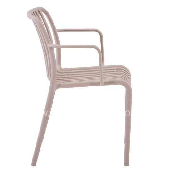 ARMCHAIR OUTDOOR CONVEE HM6105.04 POLYPROPYLENE IN CAPPUCCINO 55x56x79H cm.