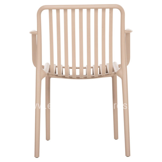 ARMCHAIR OUTDOOR CONVEE HM6105.04 POLYPROPYLENE IN CAPPUCCINO 55x56x79H cm.