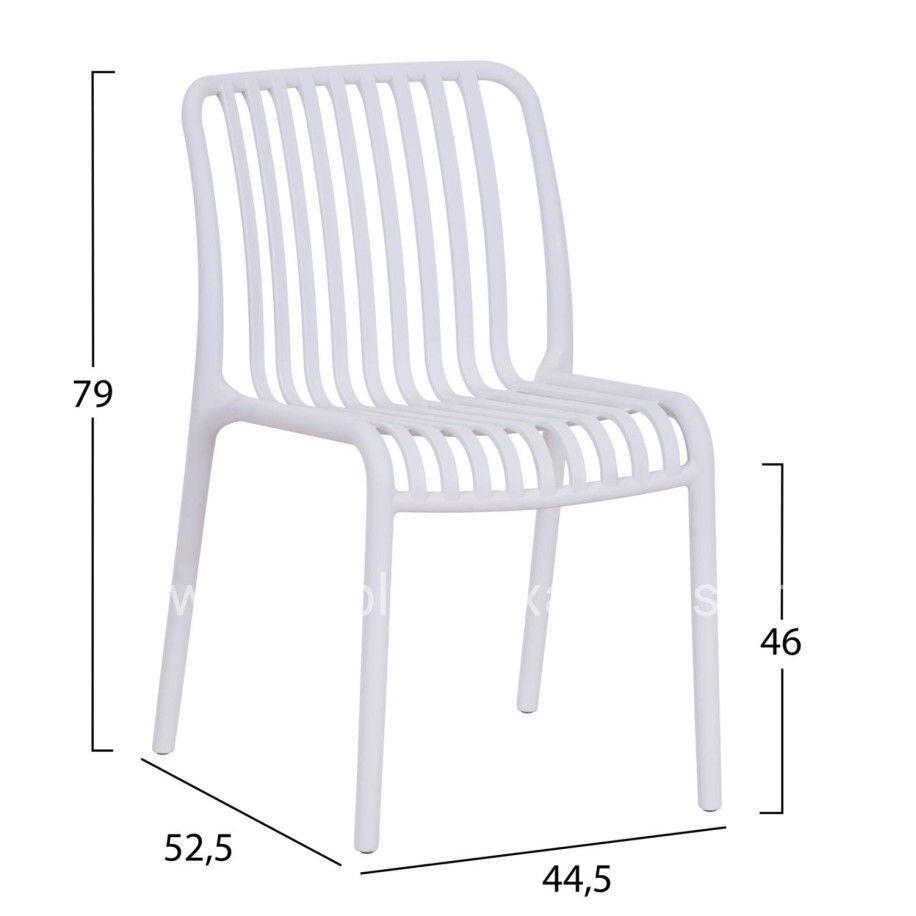 CHAIR OUTDOOR CONVEE HM6104.01 POLYPROPYLENE IN WHITE 48x56x79Hcm.