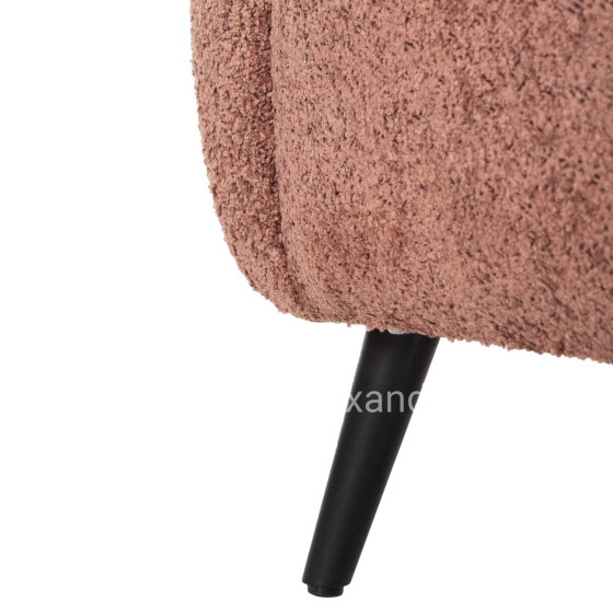ARMCHAIR KRYLY HM9593.02 PINK BOUCLE FABRIC-BLACK WOODEN LEGS 83x87x89Hcm.