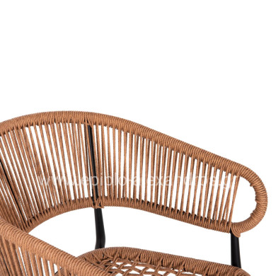 ARMCHAIR ALUMINUM EULO HM5783.13 BLACK-SYNTHETIC RATTAN BEIGE 55,5x63,5x78Hcm.