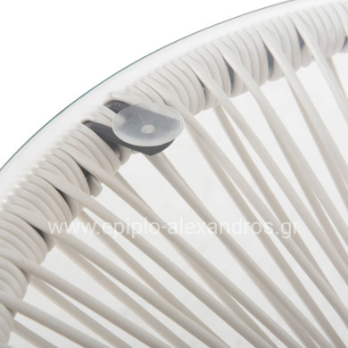 OUTDOOR COFFEE TABLE ALLEGRA HM5874.12 METAL IN BLACK- SYNTHETIC RATTAN IN WHITE Φ47x45Hcm.