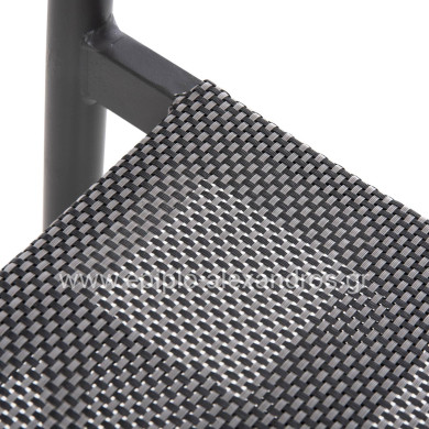 ALUMINUM ARMCHAIR RONNY HM5998.01 GREY FRAME & GREY TEXTILENE 53x51x80Hcm.