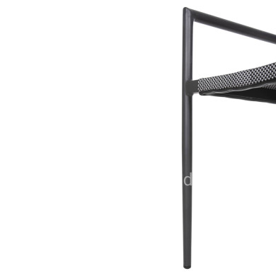 ALUMINUM ARMCHAIR RONNY HM5998.01 GREY FRAME & GREY TEXTILENE 53x51x80Hcm.