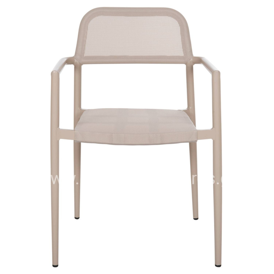 ALUMINUM ARMCHAIR RONNY HM5998.03 CHAMPAGNE COLORED FRAME & TEXTILENE 53x51x80Hcm.