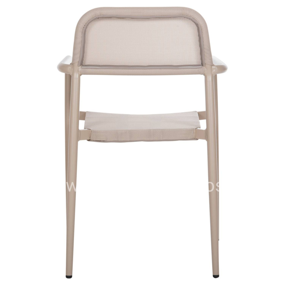 ALUMINUM ARMCHAIR RONNY HM5998.03 CHAMPAGNE COLORED FRAME & TEXTILENE 53x51x80Hcm.
