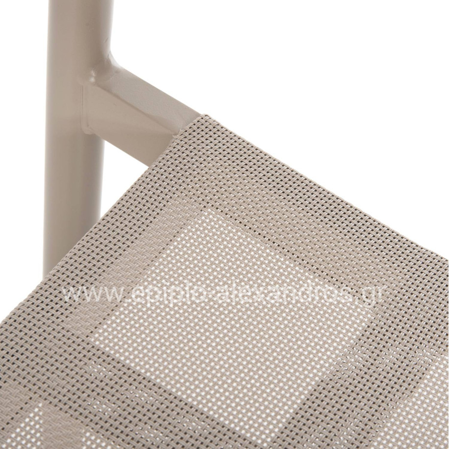 ALUMINUM ARMCHAIR RONNY HM5998.03 CHAMPAGNE COLORED FRAME & TEXTILENE 53x51x80Hcm.