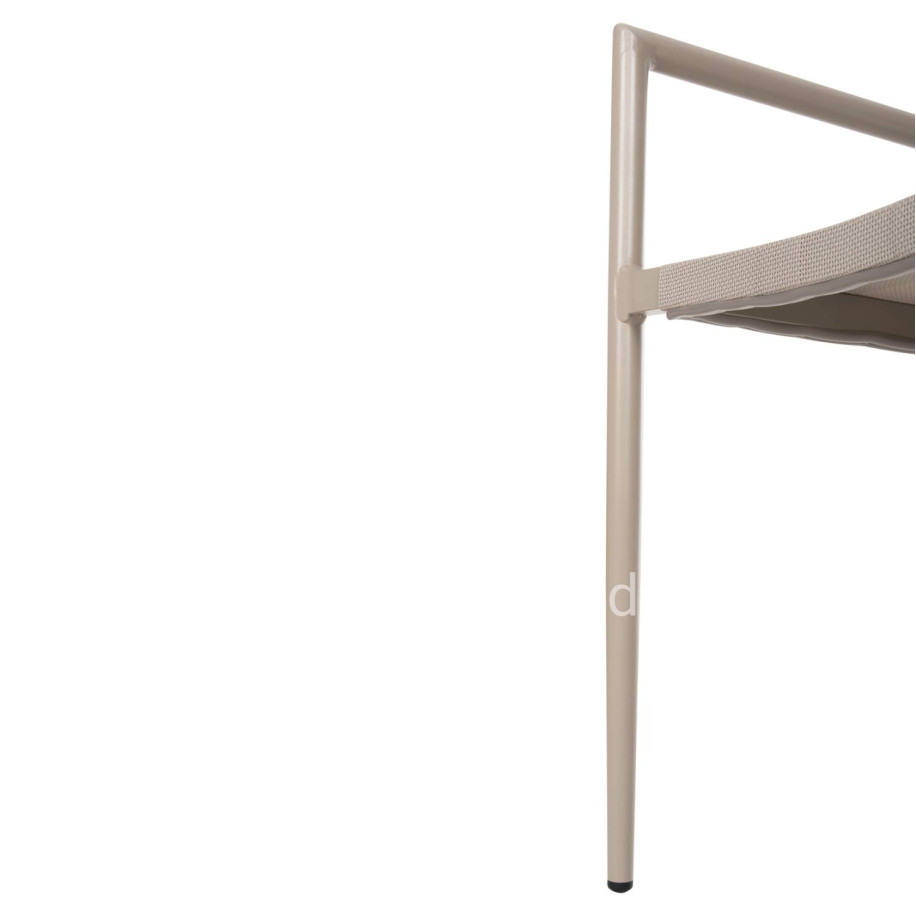 ALUMINUM ARMCHAIR RONNY HM5998.03 CHAMPAGNE COLORED FRAME & TEXTILENE 53x51x80Hcm.