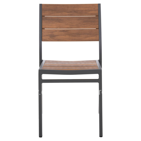 ΚΑΡΕΚΛΑ ΑΛΟΥΜΙΝΙΟΥ SAGA HM6063.02 ΣΚΟΥΡΟ ΓΚΡΙ ΜΕ POLYWOOD 46x52x86Υεκ.