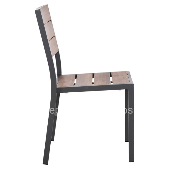 ALUMINUM CHAIR SAGA HM6063.02 DARK GREY WITH POLYWOOD 46x52x86Hcm.