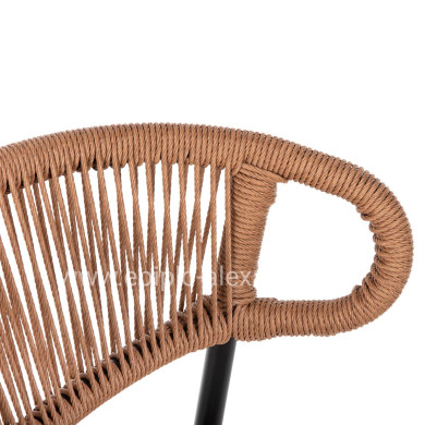 ΣΚΑΜΠΟ ΜΠΑΡ ΜΕΣ.ΥΨΟΥΣ EULO HM6087.03 ΑΛΟΥΜΙΝΙΟ ΜΑΥΡΟ-ΣΥΝΘ.RATTAN 60x56,5x99Υεκ.