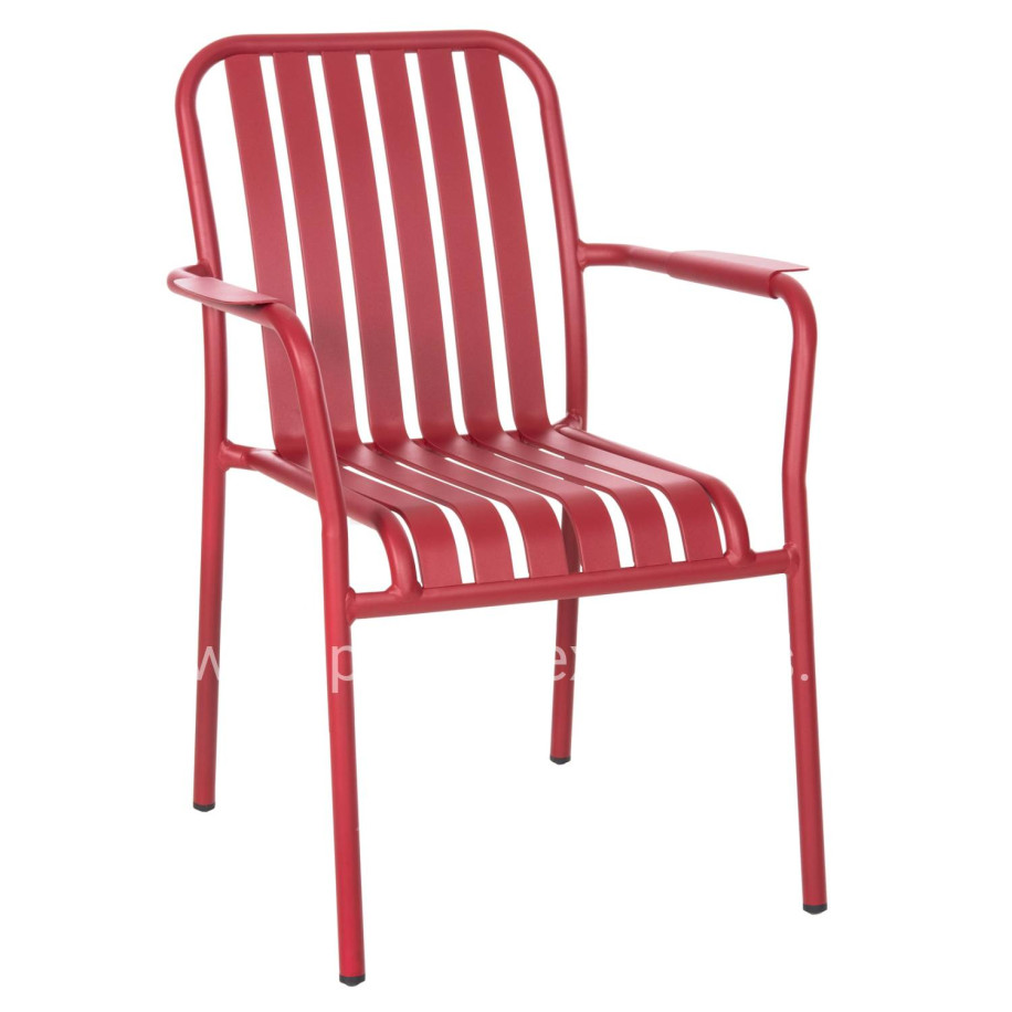 ALUMINUM ARMCHAIR RACHEL HM6088.05 RED 63x58x85Hcm.