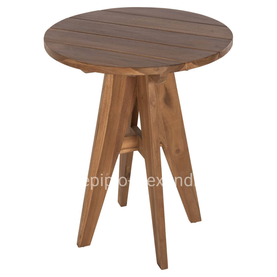 OUTDOOR ROUND TABLE LEO HM9859.11 SOLID TEAK WOOD IN NATURAL Φ60x75Hcm.