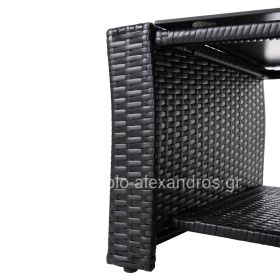 ΣΑΛΟΝΙ ΕΞ.ΧΩΡΟΥ 4ΤΜΧ THORE HM5978 ΣΥΝΘ. RATTAN ΜΑΥΡΟ-ΜΠΕΖ ΜΑΞΙΛΑΡΙΑ