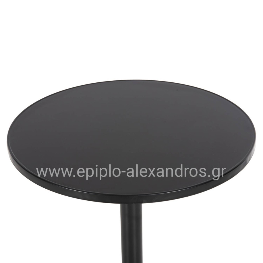 ΤΡΑΠΕΖΙ ΣΤΡΟΓΓΥΛΟ GOSS HM5974.01 ΑΛΟΥΜΙΝΙΟ ΜΑΥΡΟ Φ60x70Υεκ.