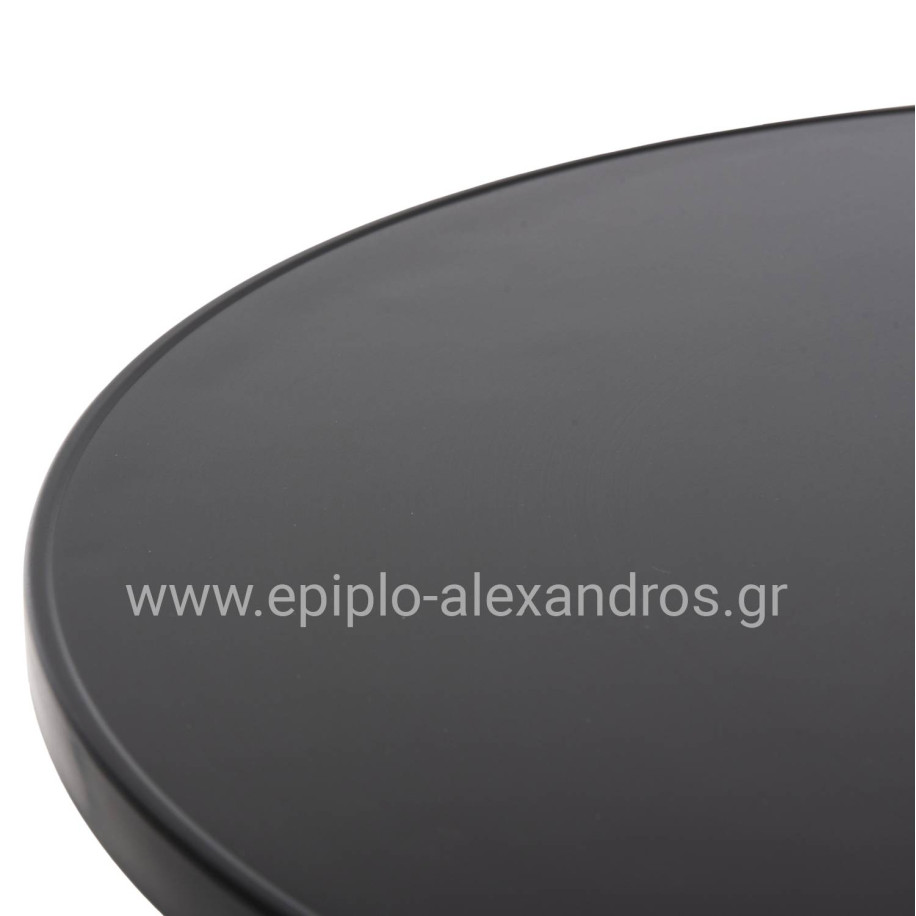 ΤΡΑΠΕΖΙ ΣΤΡΟΓΓΥΛΟ GOSS HM5974.01 ΑΛΟΥΜΙΝΙΟ ΜΑΥΡΟ Φ60x70Υεκ.