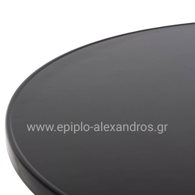 ΤΡΑΠΕΖΙ ΣΤΡΟΓΓΥΛΟ GOSS HM5974.01 ΑΛΟΥΜΙΝΙΟ ΜΑΥΡΟ Φ60x70Υεκ.