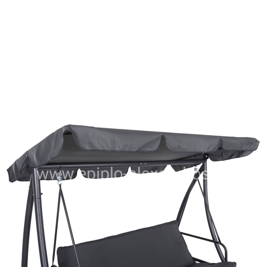 PORCH SWINGER-BED 3-SEATER WITH SUNSHIELD LIKID HM5980.01 METAL FRAME&FABRIC IN GREY 200x120x164Hcm.
