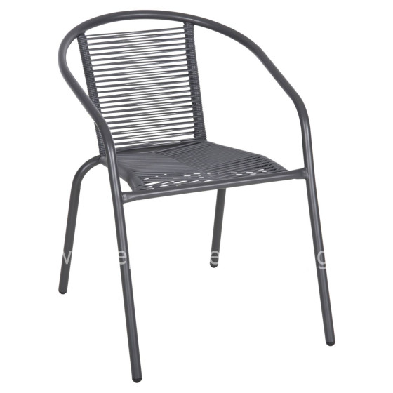 ARMCHAIR SWIFTER HM5969.01 METAL IN GREY-SYNTHETIC RATTAN IN GREY 54x61x75Hcm.