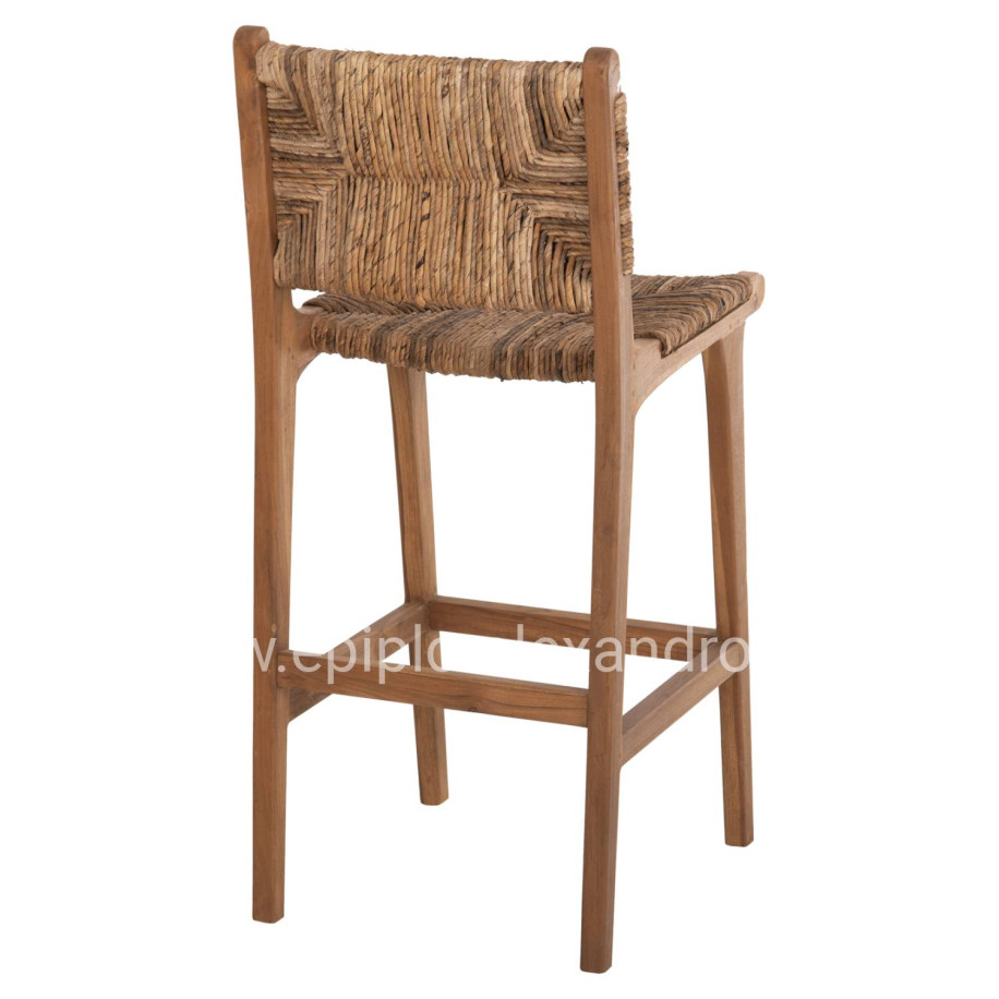 ΣΚΑΜΠΟ ΜΠΑΡ WALTER HM9841 ΞΥΛO TEAK ΣΕ ΦΥΣΙΚΟ-ΨΑΘΑ 46x55x105Υ εκ.