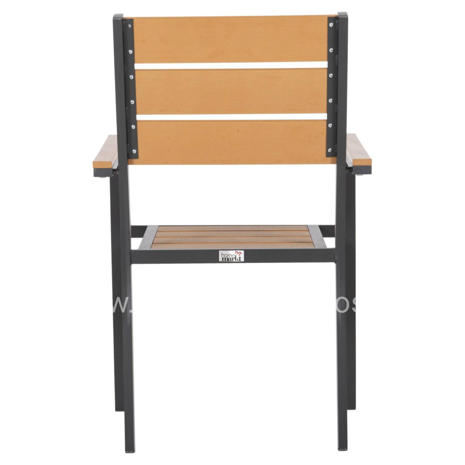ALUMINUM ARMCHAIR SAGA HM5981.03 ANTHRACITE-POLYWOOD IN NATURAL 55x55x86Hcm.