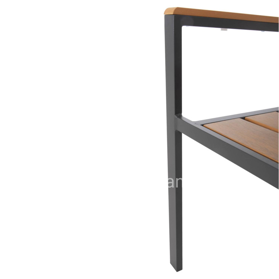 ALUMINUM ARMCHAIR SAGA HM5981.03 ANTHRACITE-POLYWOOD IN NATURAL 55x55x86Hcm.