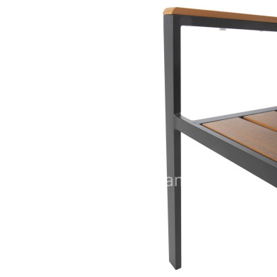 ALUMINUM ARMCHAIR SAGA HM5981.03 ANTHRACITE-POLYWOOD IN NATURAL 55x55x86Hcm.