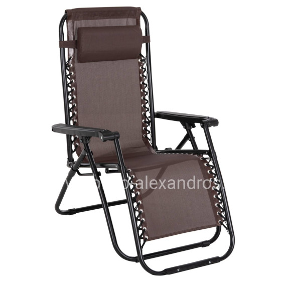 ARMCHAIR RELAX COMPANION HM5095.13 BROWN TEXTILENE-BLACK METAL 67x145x110Hcm.