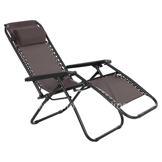 ARMCHAIR RELAX COMPANION HM5095.13 BROWN TEXTILENE-BLACK METAL 67x145x110Hcm.