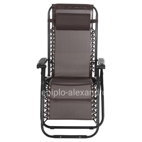 ARMCHAIR RELAX COMPANION HM5095.13 BROWN TEXTILENE-BLACK METAL 67x145x110Hcm.