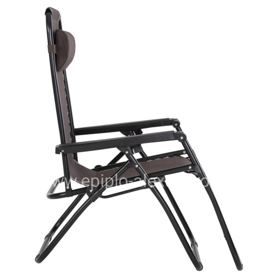 ARMCHAIR RELAX COMPANION HM5095.13 BROWN TEXTILENE-BLACK METAL 67x145x110Hcm.