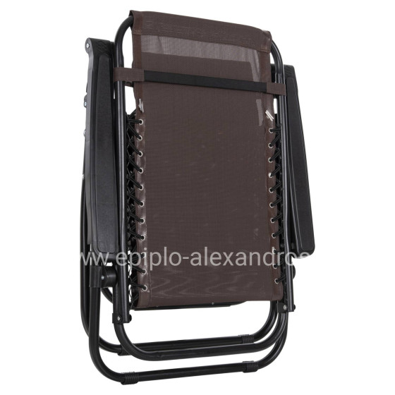 ARMCHAIR RELAX COMPANION HM5095.13 BROWN TEXTILENE-BLACK METAL 67x145x110Hcm.