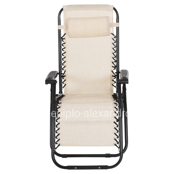 ARMCHAIR RELAX COMPANION HM5095.12 BEIGE TEXTILENE-BLACK METAL 67x145x110Hcm.