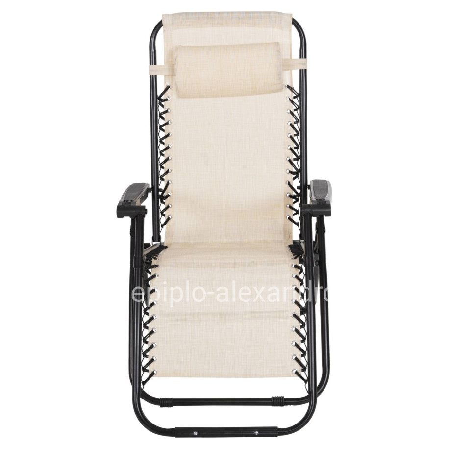 ARMCHAIR RELAX COMPANION HM5095.12 BEIGE TEXTILENE-BLACK METAL 67x145x110Hcm.