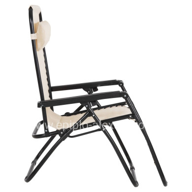 ARMCHAIR RELAX COMPANION HM5095.12 BEIGE TEXTILENE-BLACK METAL 67x145x110Hcm.