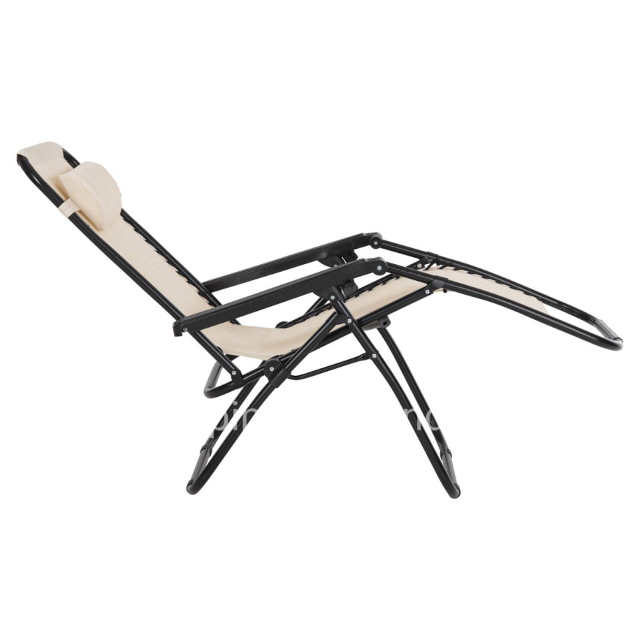 ARMCHAIR RELAX COMPANION HM5095.12 BEIGE TEXTILENE-BLACK METAL 67x145x110Hcm.