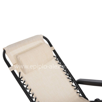 ARMCHAIR RELAX COMPANION HM5095.12 BEIGE TEXTILENE-BLACK METAL 67x145x110Hcm.