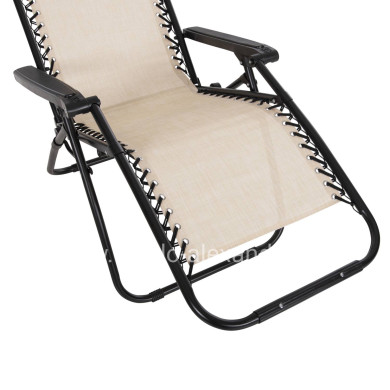 ARMCHAIR RELAX COMPANION HM5095.12 BEIGE TEXTILENE-BLACK METAL 67x145x110Hcm.
