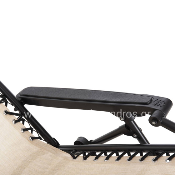 ARMCHAIR RELAX COMPANION HM5095.12 BEIGE TEXTILENE-BLACK METAL 67x145x110Hcm.