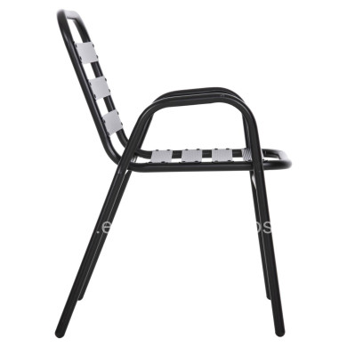 CHAIR PRELUDE HM5970.03 METAL FRAME-ALUMINUM SEAT & BACKREST-BLACK 54x56x79Hcm.