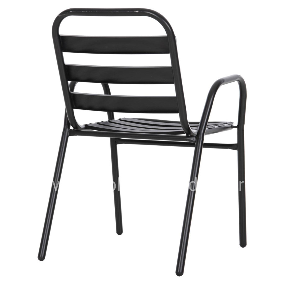 CHAIR PRELUDE HM5970.03 METAL FRAME-ALUMINUM SEAT & BACKREST-BLACK 54x56x79Hcm.