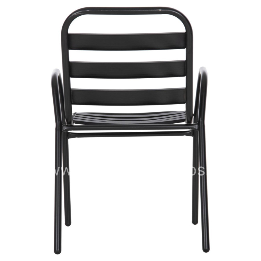 CHAIR PRELUDE HM5970.03 METAL FRAME-ALUMINUM SEAT & BACKREST-BLACK 54x56x79Hcm.