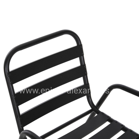 CHAIR PRELUDE HM5970.03 METAL FRAME-ALUMINUM SEAT & BACKREST-BLACK 54x56x79Hcm.