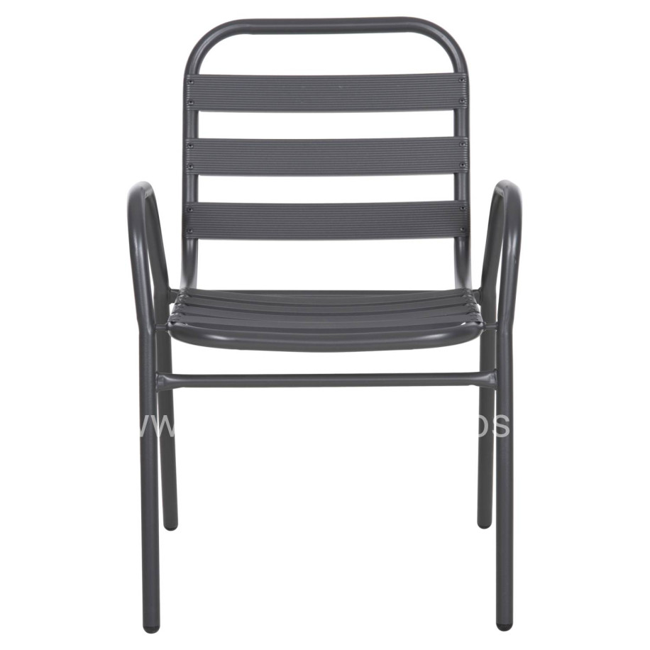 CHAIR PRELUDE HM5970.01 METAL FRAME-ALUMINUM SEAT & BACKREST-GREY 54x56x79Hcm.